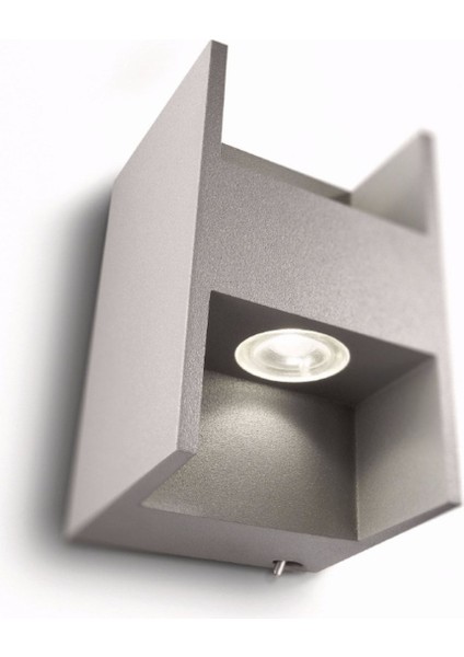Gri Çift Yönlü 2x2.5W LED Duvar Aplik, Sıcak Beyaz Işık, Alüminyum Materyal