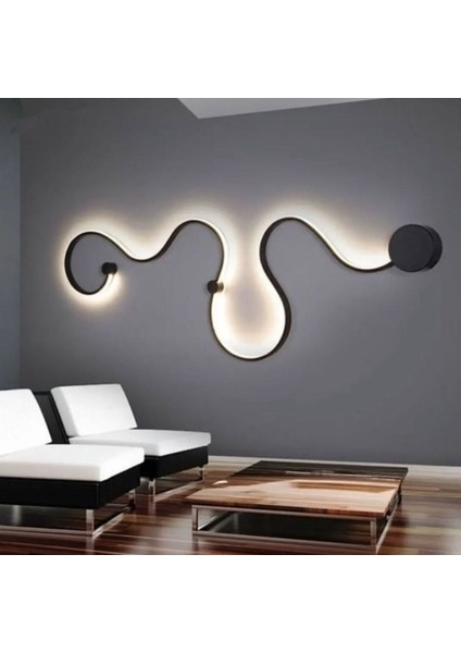 Modern, Dekoratif, Ev,ofis,antre,hol, Suyolu,duvar,aplik, Led, Tek Renk 3000K Sarı Işık, 120 cm Siya