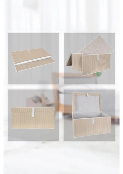 3 Adet Kapaklı Kutu Hurç Mega Boy 60 x 40 x 30 cm fırsatları