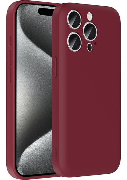 Apple iPhone 15 Pro Kılıf Kamera Korumalı Kartlık Hazneli Rntc Vitra Kapak - Mürdüm