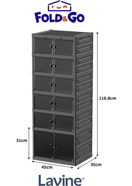 6katlı Katlanabilirtaşınabilir Büyük Boy Kapasiteli Portatiforganizer Ayakkabı Düzenleyici Antrasit