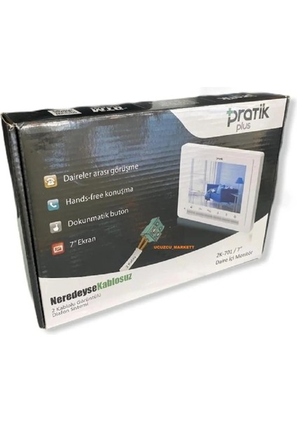 7 Inç Dijital Renkli Tft Dokunmatik Butonlu Daire Içi Pratik Kart Monitör