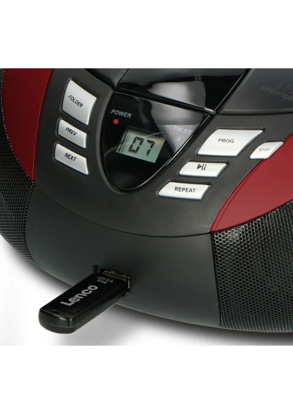 Scd-37 USB Kırmızı - Taşınabilir Fm Radyo CD ve USB Oynatıcı - Kırmızı