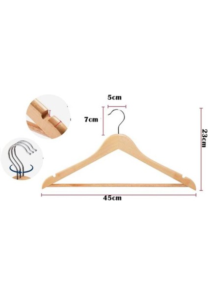 Homecare Natural Ahşap Elbise Askısı 12 Adet indirimleri