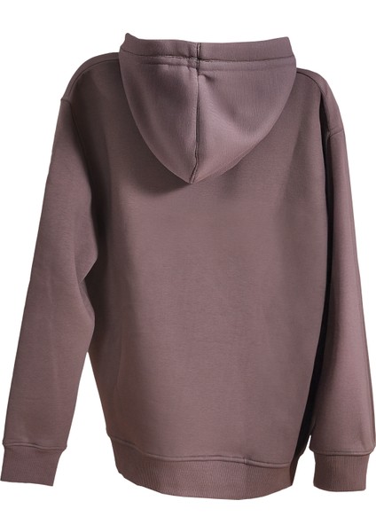 Kahverengi Unisex Rise Kadın & Erkek Kapüşonlu Sweatshirt fiyatları