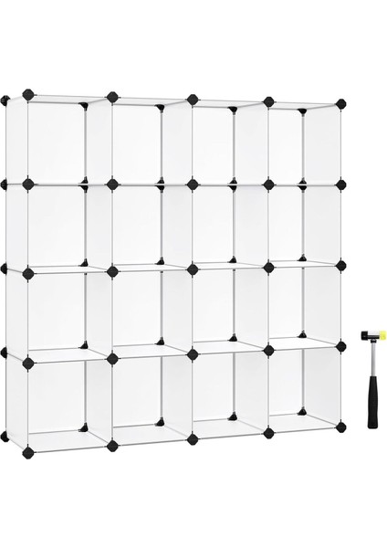 Jvnnshop Ayakkabı Rafı 15 Küp, Plastik Raf, 153 x 31 x 153 Cm, Beyaz LPC44L 646268