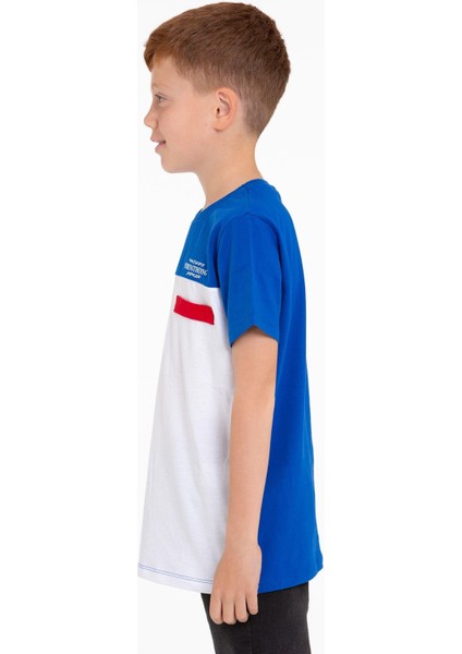 Kısa Kol Baskılı Saks Beyaz Renk Erkek Çocuk Tshirt fırsatları