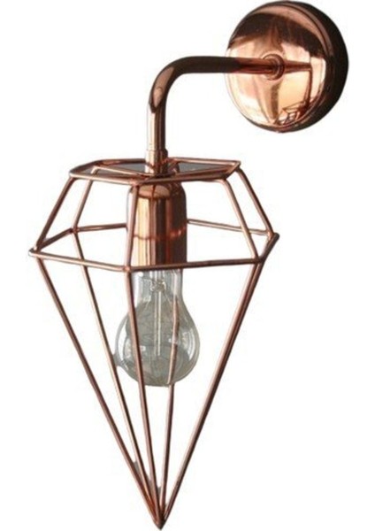 Parlak Bakır Metal Aplik, E27 Duy, Modern ve Şık Tasarım