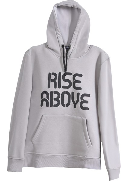 Gri Unisex Rise Kadın & Erkek Kapüşonlu Sweatshirt