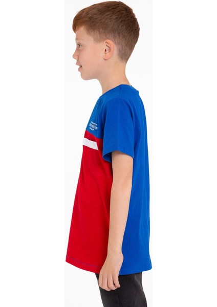 Kısa Kol Baskılı Saks Kırmızı Renk Erkek Çocuk Tshirt fırsatları