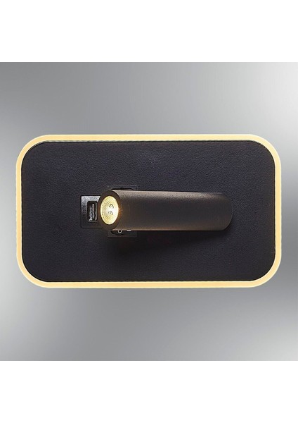 Step Okuma Lambası, USB çıkışlı, Siyah, Metal, GU10 duy, modern tasarım fırsatları