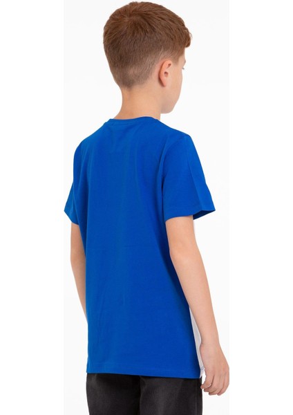 Kısa Kol Baskılı Saks Beyaz Renk Erkek Çocuk Tshirt modelleri