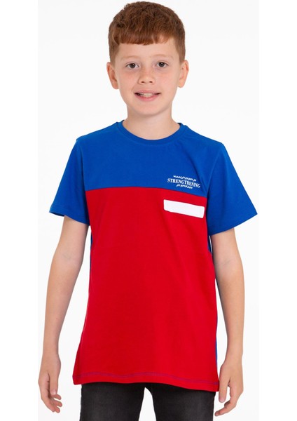 Kısa Kol Baskılı Saks Kırmızı Renk Erkek Çocuk Tshirt fiyatları