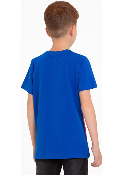 Kısa Kol Baskılı Saks Kırmızı Renk Erkek Çocuk Tshirt modelleri