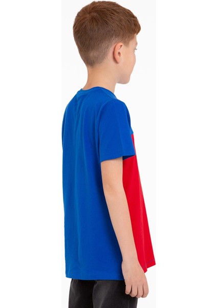 Kısa Kol Baskılı Saks Kırmızı Renk Erkek Çocuk Tshirt indirimleri