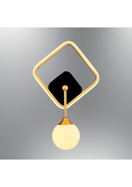 Modern metal kare aplik, şık ve zarif sarı renkli ev aydınlatması