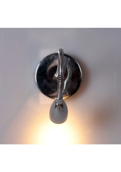 Modern gümüş spiral LED okuma lambası, metal materyal, şık ve kullanışlı tasarım