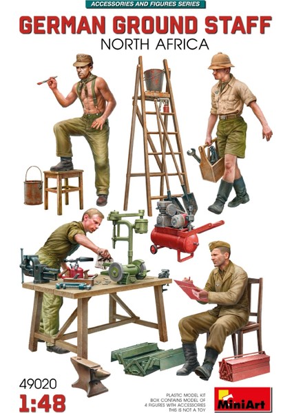 49020 1:48 Alman Yer Personeli ve Aksesuarları. Kuzey Afrika
