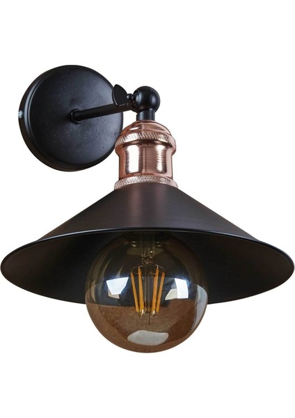 Siyah ve bakır renkli retro rustik hareketli metal duvar aplikası, şık aydınlatma seçeneği