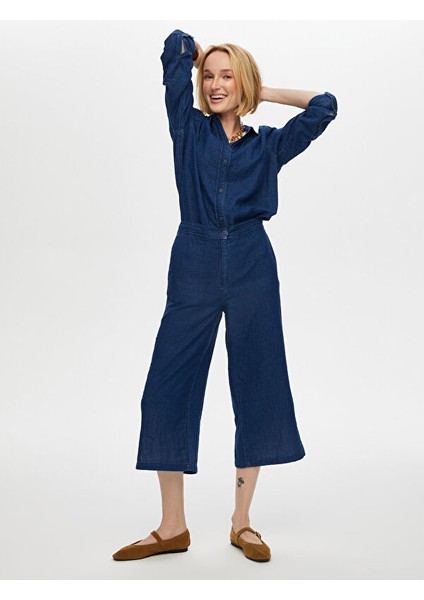 Yıkamalı Müslin Yırtmaçlı Capri S25CPR004