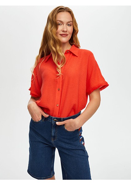 Yanları Renkli Nakışlı Jean Şort S25JST002