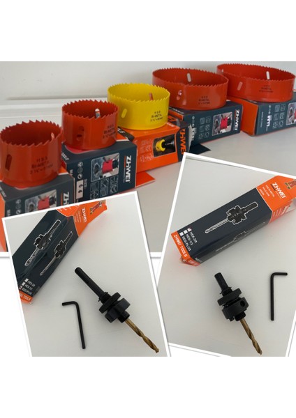 Zhweı Hss Bı-Metal Panç ve Adaptör Seti - 7 Parça (5 PANÇ/2ADAPTÖR)