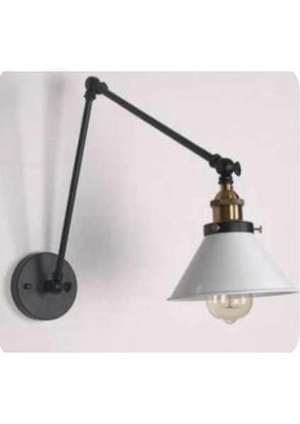 Vintage rustik aplik, modern tasarım, metal materyal, E27 duy, siyah gövde, şık aydınlatma