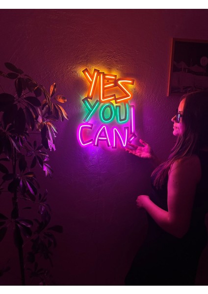 Yes You Can Neon Metal Duvar Dekor Yazı Temalı Neon modelleri