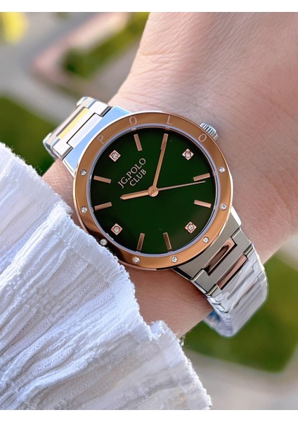 Çelik Kasa & Kordon Kararma ve Renk Atma Yapmaz Kadın Kol Saati+Bileklik JG04409.1