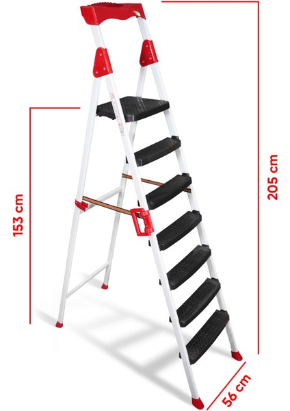 Elegance 6+1 Geniş Basamaklı Kolay Taşıma Aparatlı Merdiven
