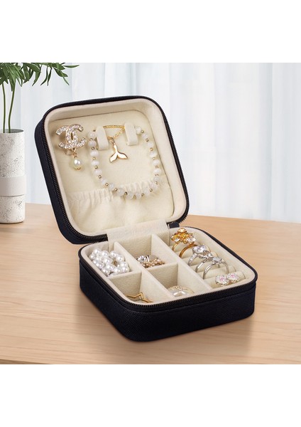 Mini Mücevher Organizatörü Seyahat Taşınabilir Mücevher Kutusu Kompakt Yüzük Çantası Dekoratif Aksesuar Kılıfı (Yurt Dışından)