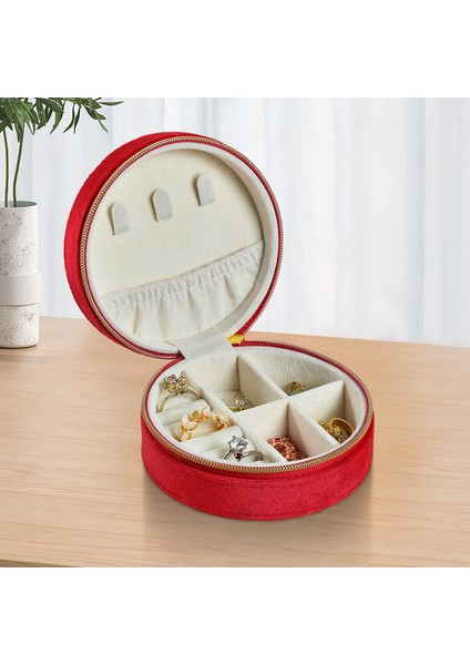 Mini Mücevher Organizatörü Seyahat Taşınabilir Mücevher Kutusu Kompakt Yüzük Çantası Dekoratif Aksesuar Kılıfı (Yurt Dışından)