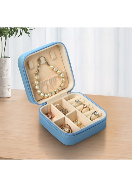Mini Mücevher Organizatörü Seyahat Taşınabilir Mücevher Kutusu Kompakt Yüzük Çantası Dekoratif Aksesuar Kılıfı (Yurt Dışından)