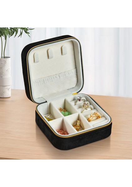 Mini Mücevher Organizatörü Seyahat Taşınabilir Mücevher Kutusu Kompakt Yüzük Çantası Dekoratif Aksesuar Kılıfı (Yurt Dışından)