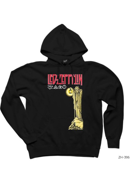 LED Zeppelin Siyah Kapşonlu Sweatshirt Hoodie