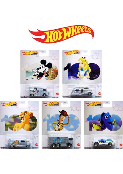 Hot Wheels Premium Pop Culture Disney 100.YIL Set