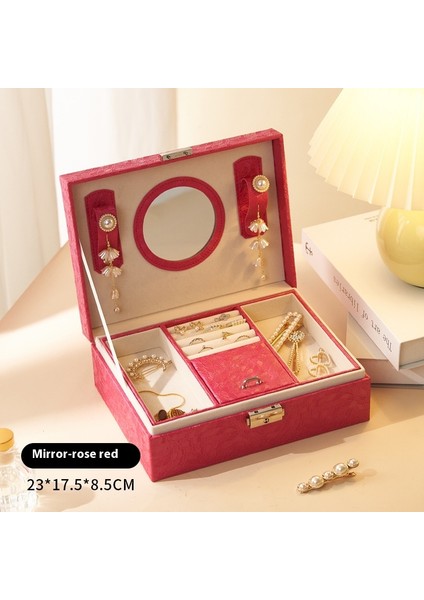 Mücevher Kutusu Büyük Kapasiteli Saklama Kutusu Çok Fonksiyonlu Saklama Kolye Yüzük Küpe Mücevher Saklama (Yurt Dışından)