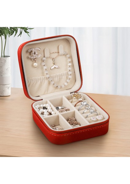 Mini Mücevher Organizatörü Seyahat Taşınabilir Mücevher Kutusu Kompakt Yüzük Çantası Dekoratif Aksesuar Kılıfı (Yurt Dışından)