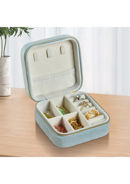 Mini Mücevher Organizatörü Seyahat Taşınabilir Mücevher Kutusu Kompakt Yüzük Çantası Dekoratif Aksesuar Kılıfı (Yurt Dışından)