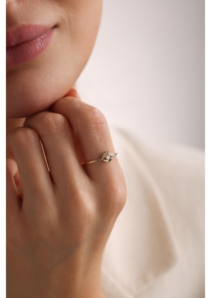 14 Ayar Taşlı Göz Altın Yüzük fiyatları