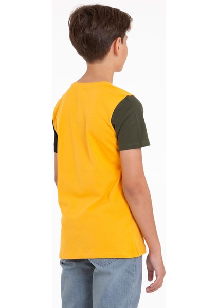 Kısa Kol Hardal Renk Erkek Çocuk Tshirt indirimleri