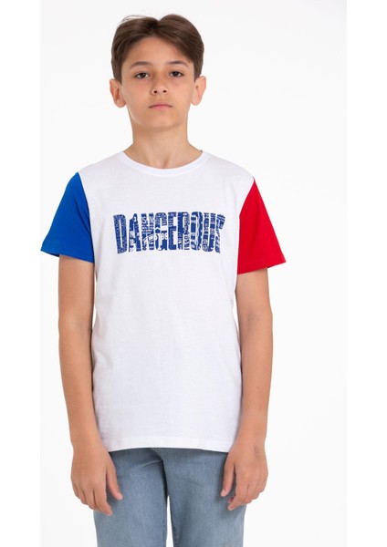 Kısa Kol Beyaz Renk Erkek Çocuk Tshirt