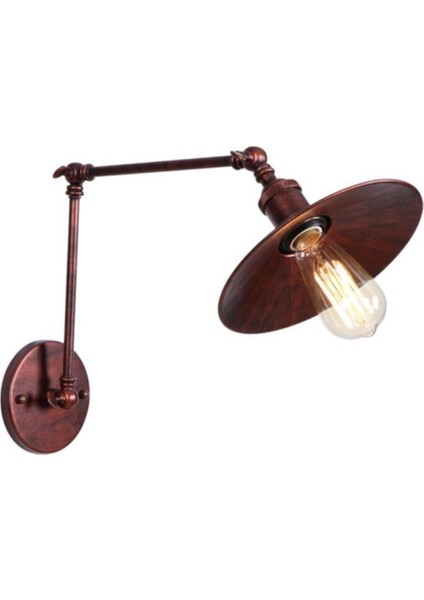 Bakır Eskitme Retro Mafsal Aplik, Zarif Metal Dekoratif Parça, E27 Beyaz