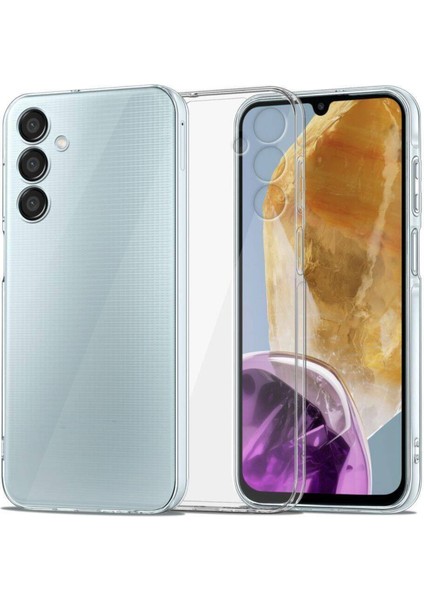Samsung Galaxy M15 ile Uyumlu Kapak Kamera Korumalı Süper Silikon Şeffaf Kılıf