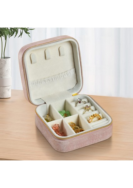 Mini Mücevher Organizatörü Seyahat Taşınabilir Mücevher Kutusu Kompakt Yüzük Çantası Dekoratif Aksesuar Kılıfı (Yurt Dışından)