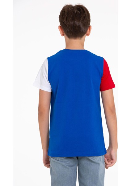 Kısa Kol Saks Renk Erkek Çocuk Tshirt modelleri