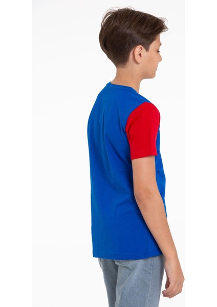 Kısa Kol Saks Renk Erkek Çocuk Tshirt fırsatları