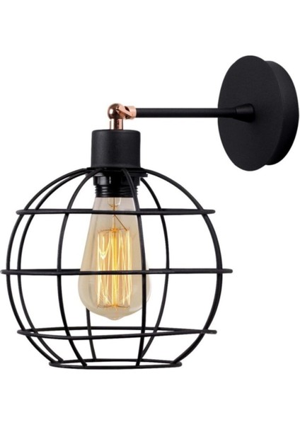 Şık Siyah Metal Duylu Hareketli Aplik, Dekoratif ve Modern Tasarım