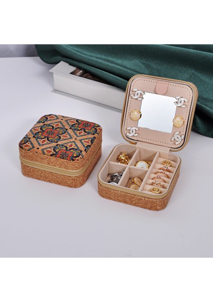 Çin Retro Hafif Lüks Taşınabilir Seyahat Mücevher Kutusu Küpe Yüzük Kolye Mücevher Saklama Kutusu (Yurt Dışından)