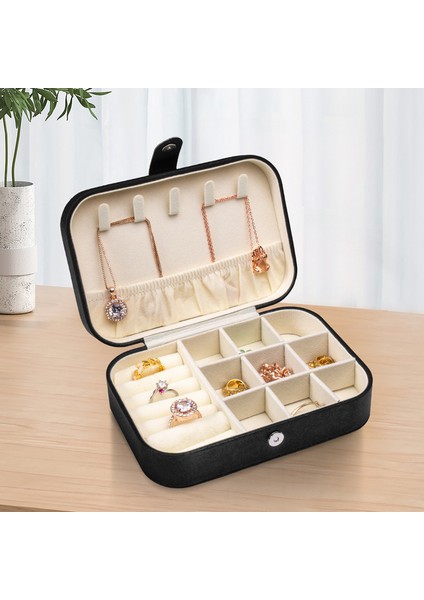 Mini Mücevher Organizatörü Seyahat Taşınabilir Mücevher Kutusu Kompakt Yüzük Çantası Dekoratif Aksesuar Kılıfı (Yurt Dışından)